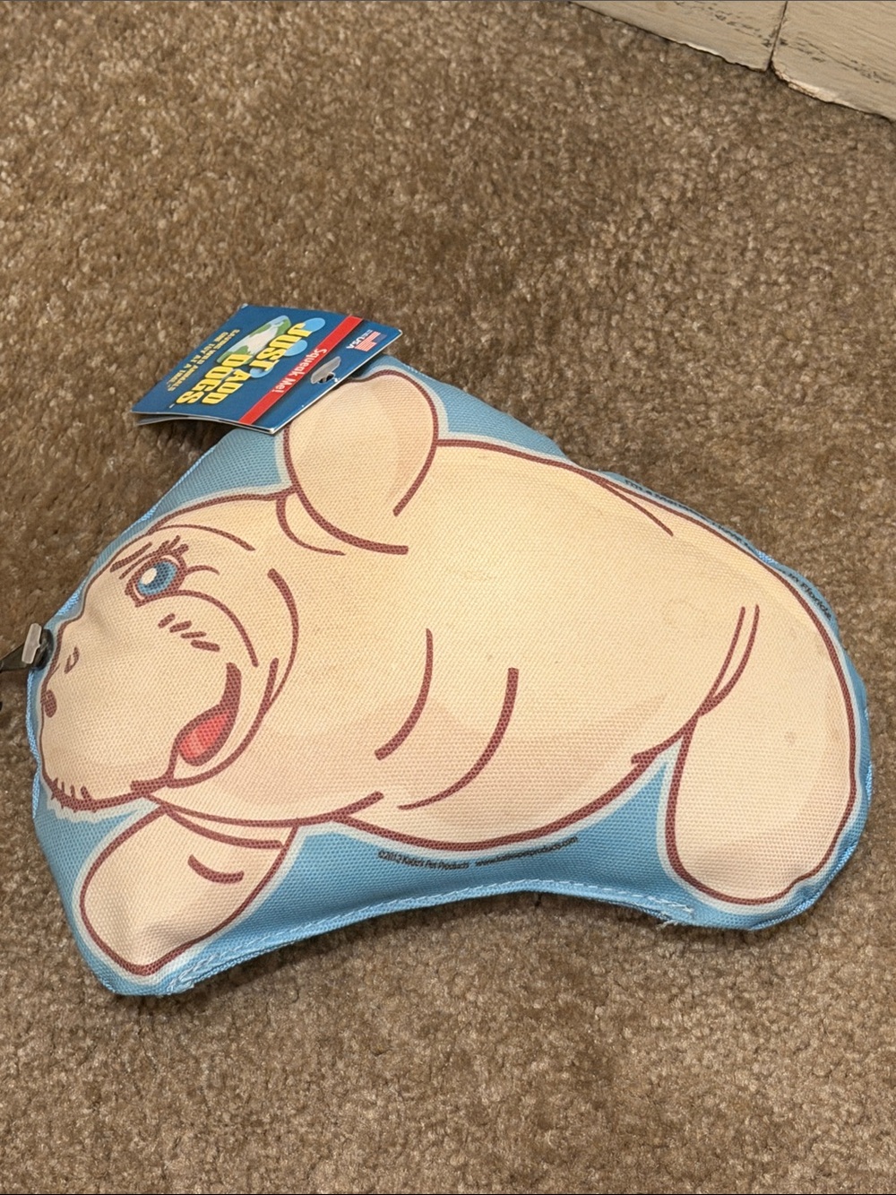 Manatee Plush Toy Pillow - Blue & Cream